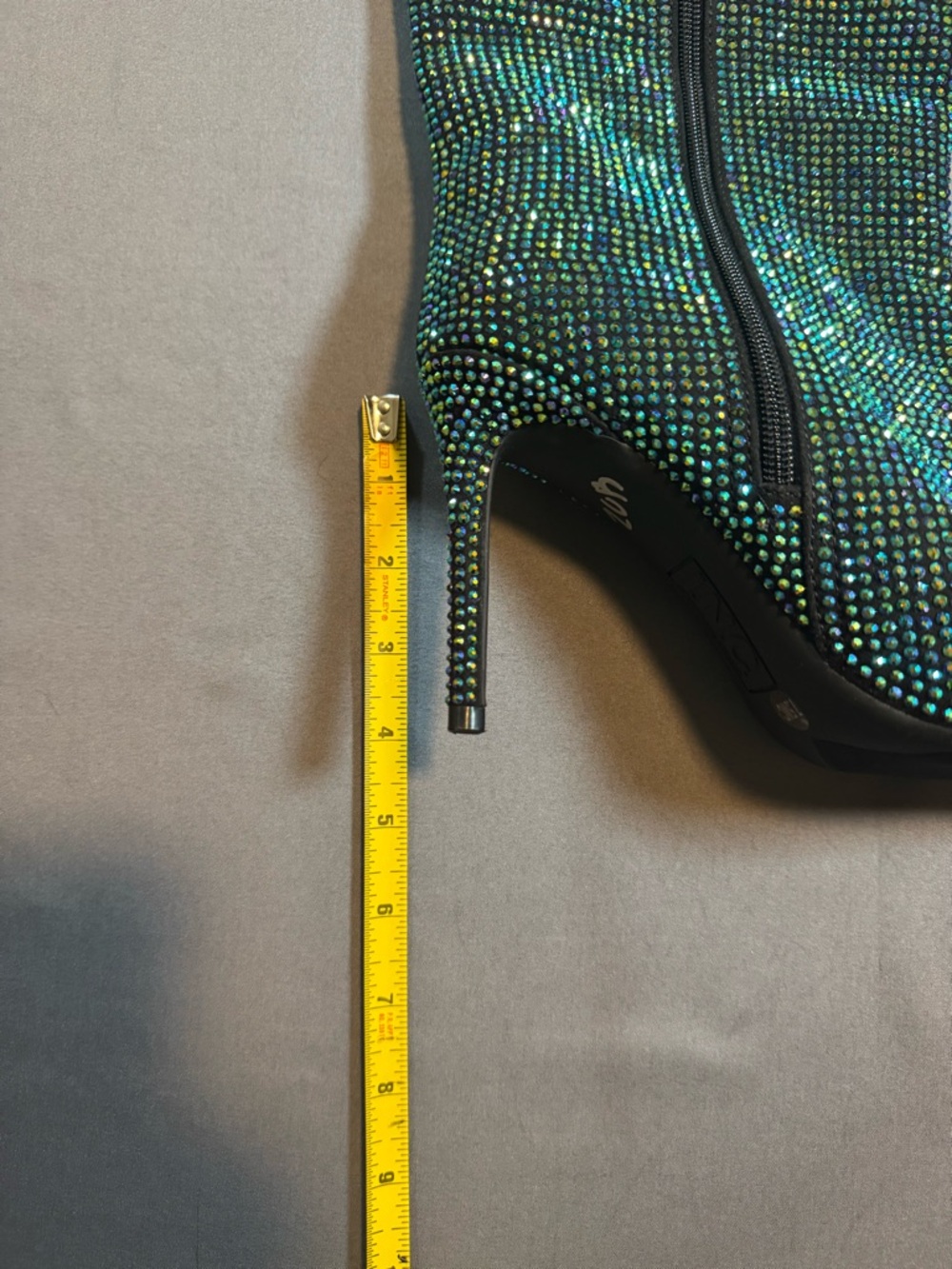 INC International Concepts Iridescent Green Rhinestone Knee High Boots - Picture 6 of 6